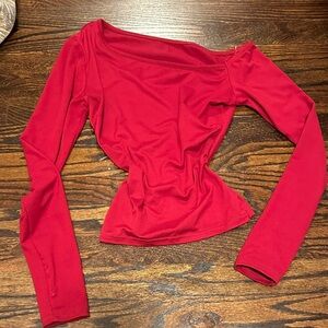 Elegant Red Off-Shoulder Women's Top